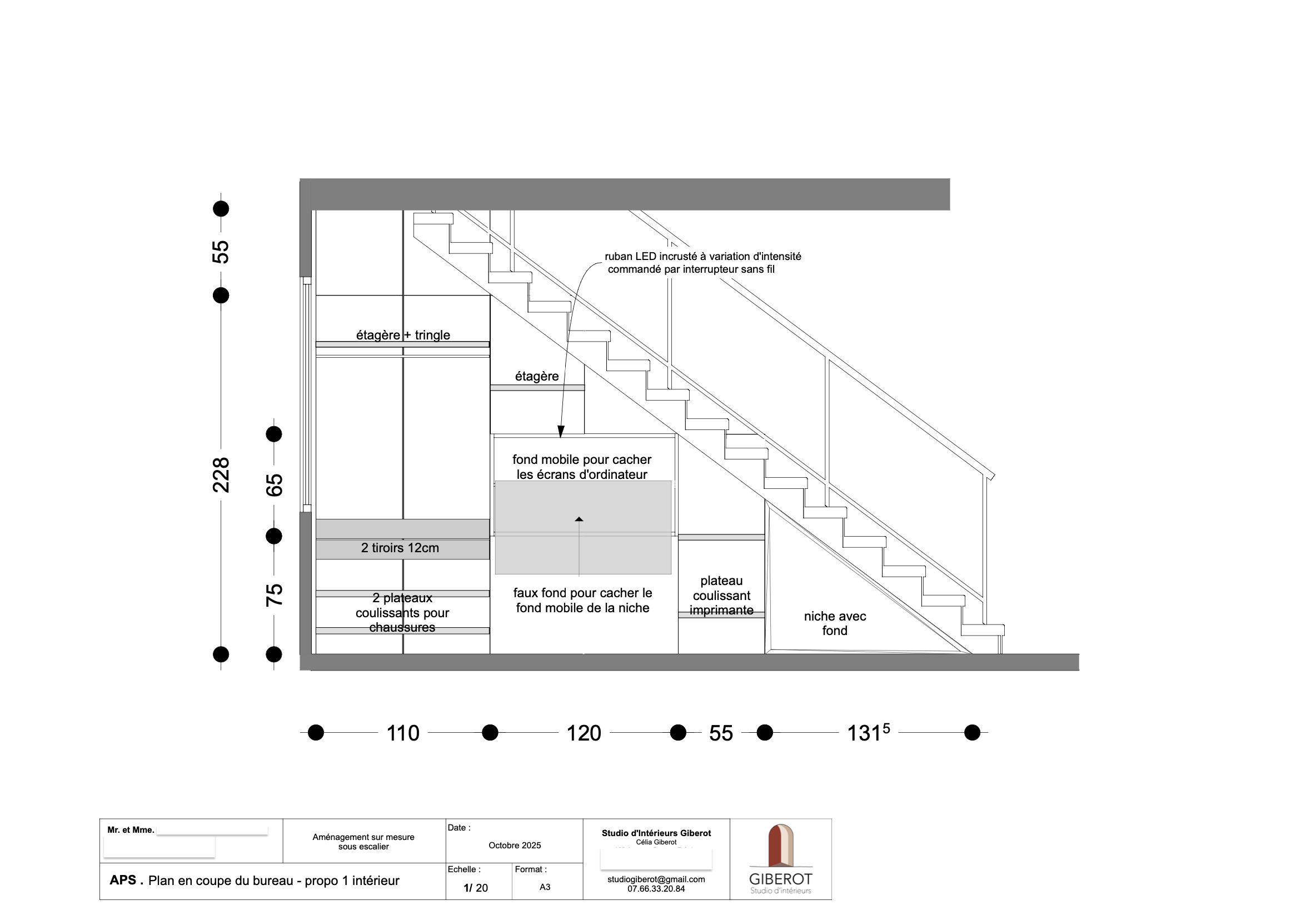 Plan d'aménagement architecte d'intérieur Montpellier
